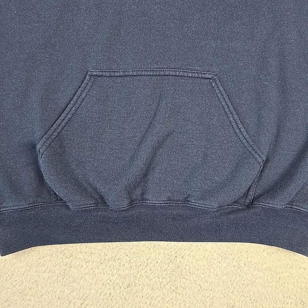 Unisex Gildan Dry Blend Hoodie 50% Poly /50% cotton Blue Medium Inderkum - Picture 4 of 9